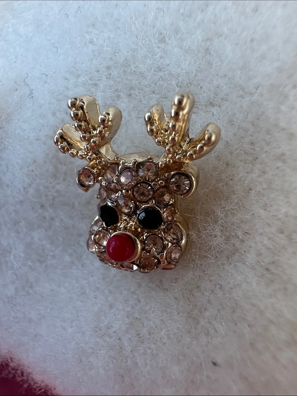 Holiday Gold-Tone Red Nose Reindeer Mini Stud Earrings - Holiday Women Jewelry
